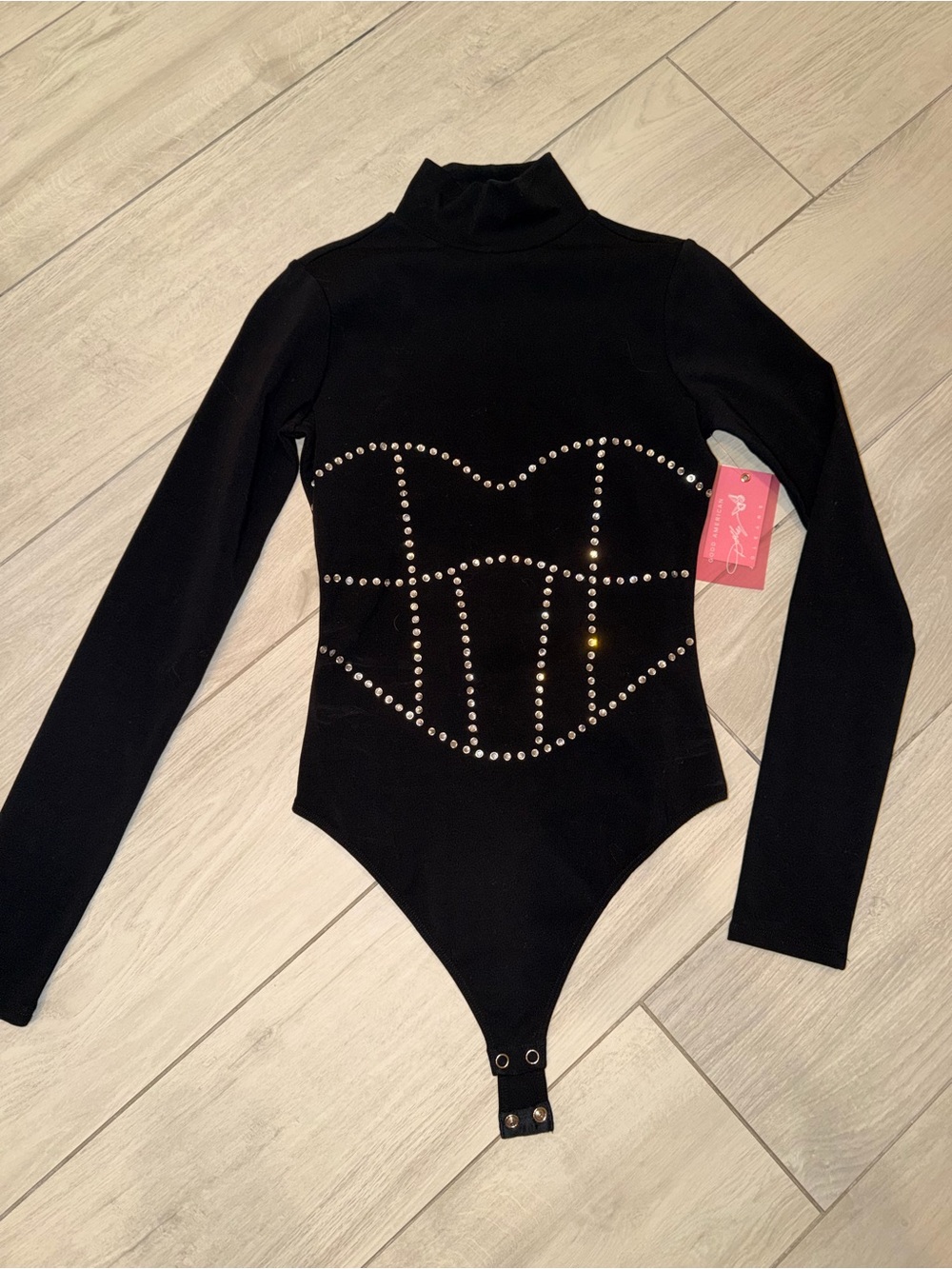 Good American x Dolly Parton Black Rhinestone Corset Bodysuit – Size M – NWT